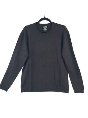 NEW True Classic Men's Black Crewneck Sweater Size Large Viscose Blend